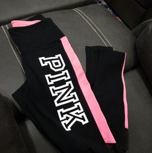 High waist pink leggings